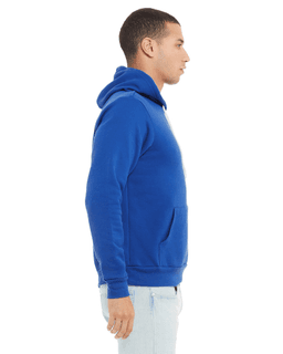 Sample of Bella+Canvas 3719 - Unisex Sponge Fleece Pullover Hoodie in TRUE ROYAL from side sleeveleft