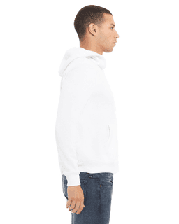 Sample of Bella+Canvas 3719 - Unisex Sponge Fleece Pullover Hoodie in WHITE from side sleeveleft