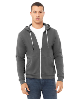 Sample of Unisex Poly-Cotton Sponge Fleece Full-Zip Hooded Sweatshirt in ASPHALT from side front