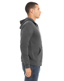 Sample of Unisex Poly-Cotton Sponge Fleece Full-Zip Hooded Sweatshirt in ASPHALT from side sleeveleft