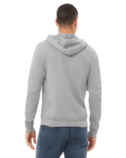 Sample of Unisex Poly-Cotton Sponge Fleece Full-Zip Hooded Sweatshirt in ATHLETIC HEATHER from side back
