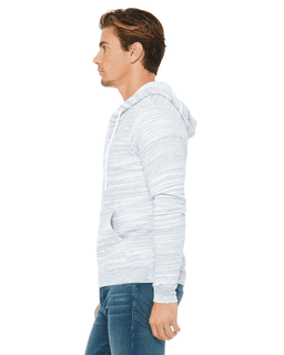 Sample of Unisex Poly-Cotton Sponge Fleece Full-Zip Hooded Sweatshirt in LT GRY MARBLE from side sleeveright