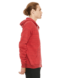 Sample of Unisex Poly-Cotton Sponge Fleece Full-Zip Hooded Sweatshirt in RED MARBLE FLC from side sleeveleft