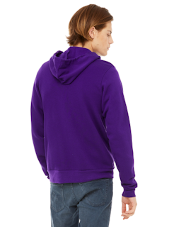 Sample of Unisex Poly-Cotton Sponge Fleece Full-Zip Hooded Sweatshirt in TEAM PURPLE from side back