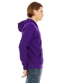 Sample of Unisex Poly-Cotton Sponge Fleece Full-Zip Hooded Sweatshirt in TEAM PURPLE from side sleeveleft