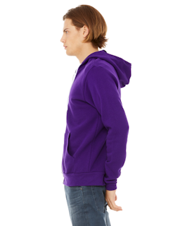 Sample of Unisex Poly-Cotton Sponge Fleece Full-Zip Hooded Sweatshirt in TEAM PURPLE from side sleeveright