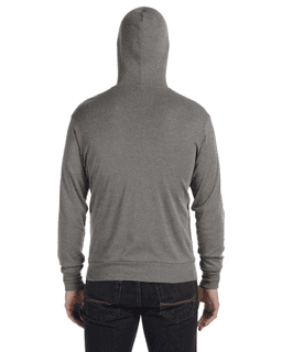 Sample of Canvas 3939 - Unisex Triblend Full-Zip Lightweight Hoodie in GREY TRIBLEND from side back