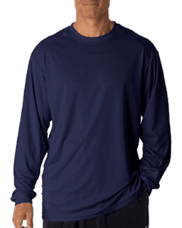 Sample of Badger 4104 - Adult B-Core Long-Sleeve Performance T-Shirt in NAVY from side front