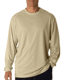 Sample of Badger 4104 - Adult B-Core Long-Sleeve Performance T-Shirt in VEGAS GOLD from side front