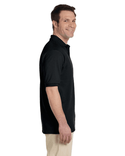 Sample of Jerzees 437 - Adult 5.6 oz. SpotShield Jersey Polo in BLACK from side sleeveleft