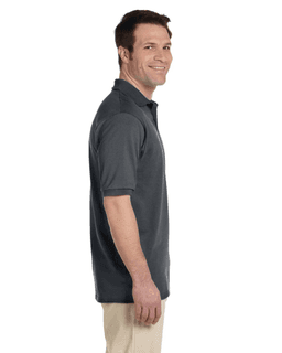 Sample of Jerzees 437 - Adult 5.6 oz. SpotShield Jersey Polo in CHARCOAL GREY from side sleeveleft