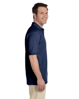 Sample of Jerzees 437 - Adult 5.6 oz. SpotShield Jersey Polo in J NAVY from side sleeveleft