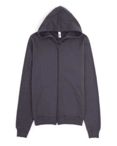 Sample of American Apparel 5497 Unisex California Fleece Zip Hoodie in ASPHALT style