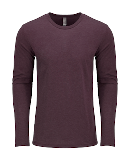 Sample of Next Level 6071 - Men's Triblend Long-Sleeve Crew in VINTAGE PURPLE from side front