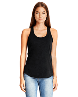 Sample of Next Level 6338 - Ladies' Gathered Racerback Tank in BLACK from side front