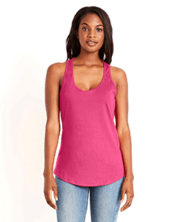 Sample of Next Level 6338 - Ladies' Gathered Racerback Tank in HOT PINK from side front