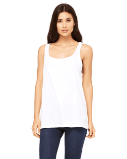 Sample of Bella 6488 - Ladies' Relaxed Jersey Tank in WHITE from side front
