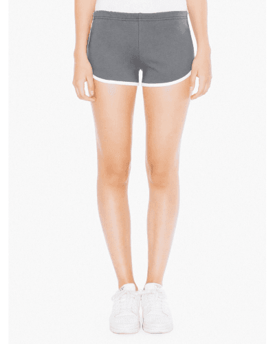 Sample of American Apparel 7301W Ladies' Interlock Running Shorts in ASPHALT WHITE style