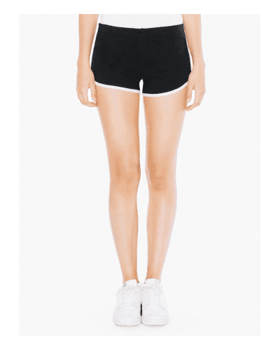 Sample of American Apparel 7301W Ladies' Interlock Running Shorts in BLACK PINK style