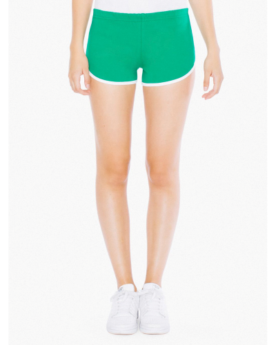 Sample of American Apparel 7301W Ladies' Interlock Running Shorts in KELLY WHITE style
