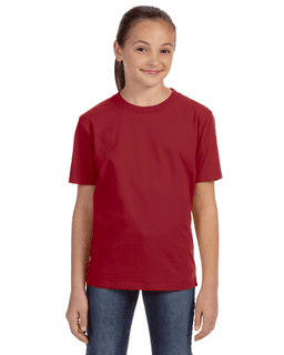 Sample of Anvil 780B Youth Midweight T-Shirt in INDEPENDENCE RED from side front