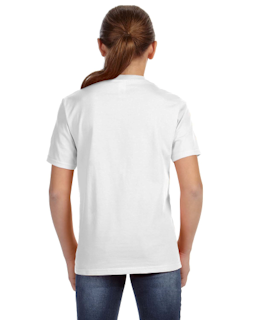 Sample of Anvil 780B Youth Midweight T-Shirt in WHITE from side back