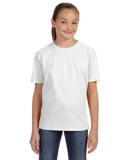 Sample of Anvil 780B Youth Midweight T-Shirt in WHITE from side front