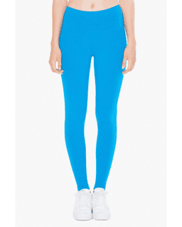 Sample of American Apparel 8328W Ladies' Cotton Spandex Jersey Leggings in TEAL from side front