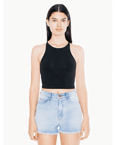 Sample of American Apparel 8369W Ladies' Cotton Spandex Sleeveless Crop Top in BLACK style