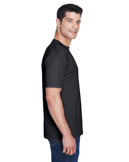 Sample of UltraClub 8420 - Men's Cool & Dry Sport Performance Interlock T-Shirt in BLACK from side sleeveleft