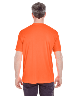 Sample of UltraClub 8420 - Men's Cool & Dry Sport Performance Interlock T-Shirt in BRIGHT ORANGE from side back