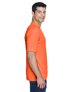 Sample of UltraClub 8420 - Men's Cool & Dry Sport Performance Interlock T-Shirt in BRIGHT ORANGE from side sleeveleft