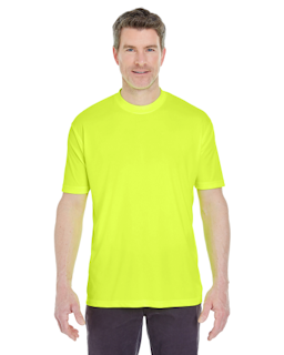 Sample of UltraClub 8420 - Men's Cool & Dry Sport Performance Interlock T-Shirt in BRIGHT YELLOW from side front