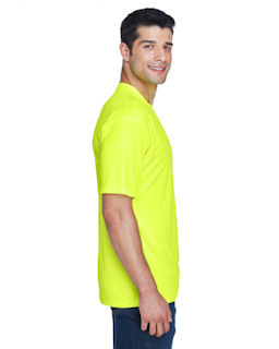 Sample of UltraClub 8420 - Men's Cool & Dry Sport Performance Interlock T-Shirt in BRIGHT YELLOW from side sleeveleft