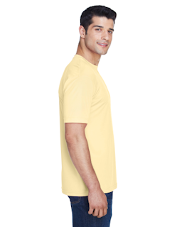 Sample of UltraClub 8420 - Men's Cool & Dry Sport Performance Interlock T-Shirt in BUTTER from side sleeveleft