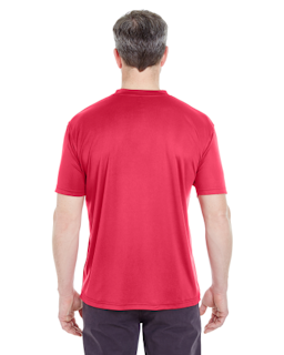 Sample of UltraClub 8420 - Men's Cool & Dry Sport Performance Interlock T-Shirt in CARDINAL from side back