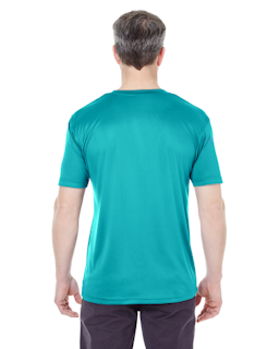 Sample of UltraClub 8420 - Men's Cool & Dry Sport Performance Interlock T-Shirt in JADE from side back