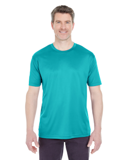 Sample of UltraClub 8420 - Men's Cool & Dry Sport Performance Interlock T-Shirt in JADE from side front