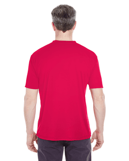 Sample of UltraClub 8420 - Men's Cool & Dry Sport Performance Interlock T-Shirt in RED from side back