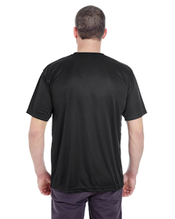 Sample of UltraClub 8620 - Men's Cool & Dry Basic Performance T-Shirt in BLACK from side back