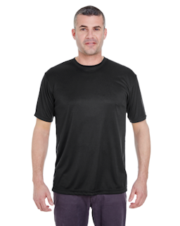 Sample of UltraClub 8620 - Men's Cool & Dry Basic Performance T-Shirt in BLACK from side front