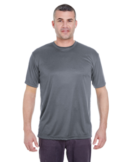 Sample of UltraClub 8620 - Men's Cool & Dry Basic Performance T-Shirt in CHARCOAL from side front