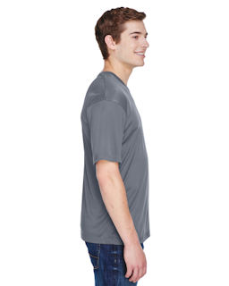 Sample of UltraClub 8620 - Men's Cool & Dry Basic Performance T-Shirt in CHARCOAL from side sleeveleft