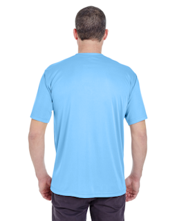 Sample of UltraClub 8620 - Men's Cool & Dry Basic Performance T-Shirt in COLUMBIA BLUE from side back