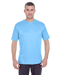 Sample of UltraClub 8620 - Men's Cool & Dry Basic Performance T-Shirt in COLUMBIA BLUE from side front