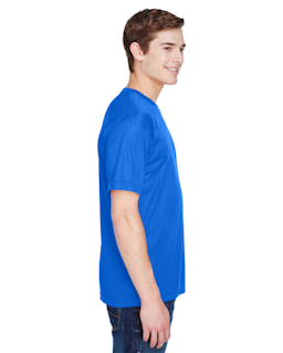 Sample of UltraClub 8620 - Men's Cool & Dry Basic Performance T-Shirt in ROYAL from side sleeveleft