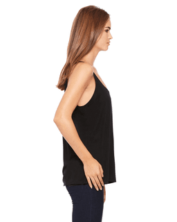 Sample of Bella 8838 - Ladies' Slouchy Tank in BLACK from side sleeveleft