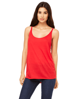 Sample of Bella 8838 - Ladies' Slouchy Tank in RED from side front