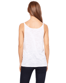 Sample of Bella 8838 - Ladies' Slouchy Tank in WHITE SLUB from side back