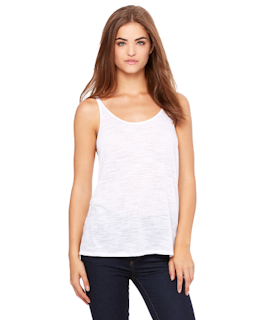 Sample of Bella 8838 - Ladies' Slouchy Tank in WHITE SLUB from side front